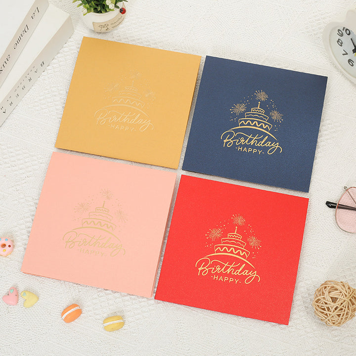 3D colorful birthday cake birthday card