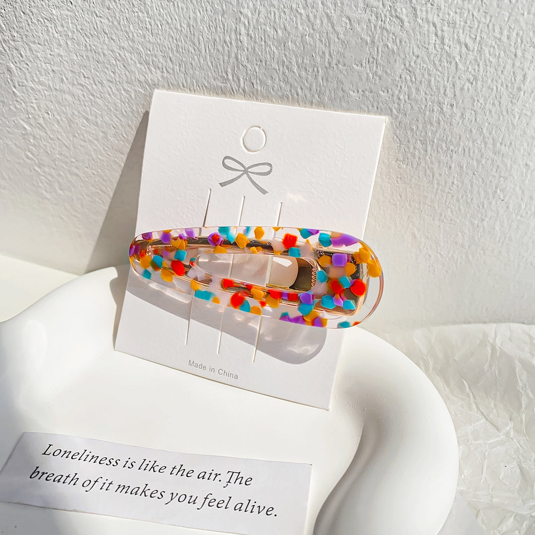 Colorful polka dots acrylic hair clip