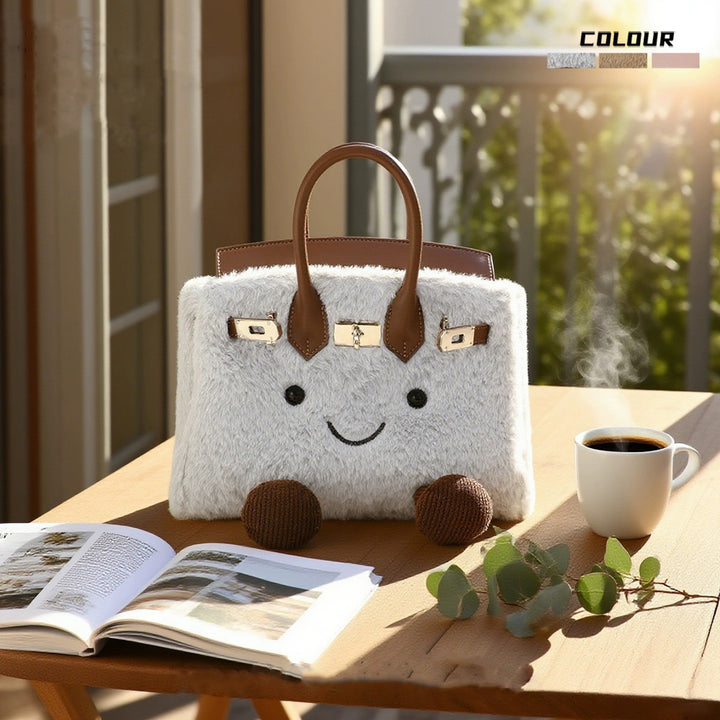 Winter Cartoon Furry Bag Kelly Handbag for women