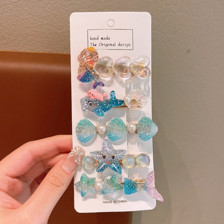 Ocean Princess Mermaid Starfish Hair clip 5pcs set for Girls