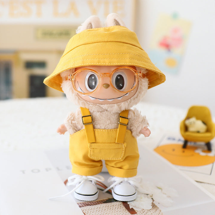 Summer overalls 4pcs set for labubu dolls clothes