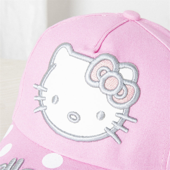 Girls summer kitten embroidered baseball cap