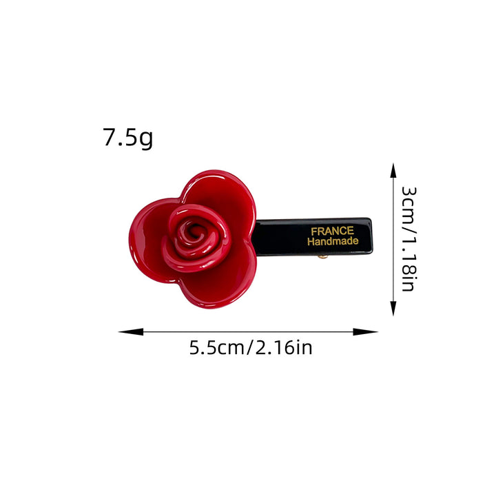 Sweet acetate Rose flower duckbill hair clip
