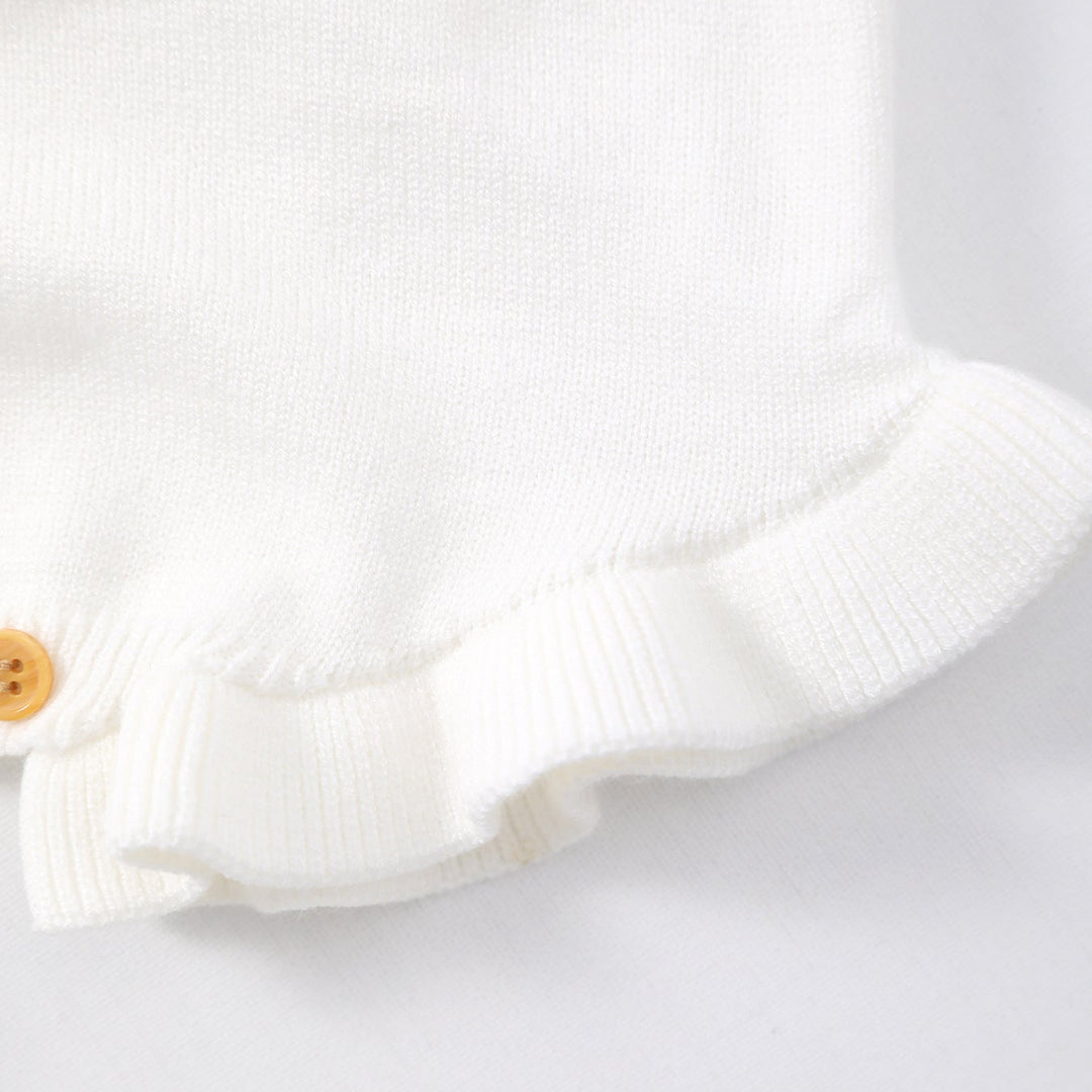 Baby Girl First Birthday One Embroidery Knit Romper