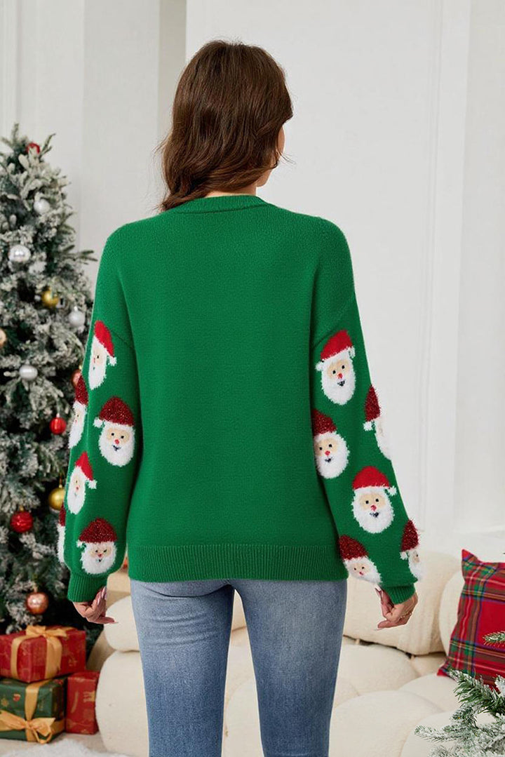 Women's Santa Claus jacquard sweater cardigan