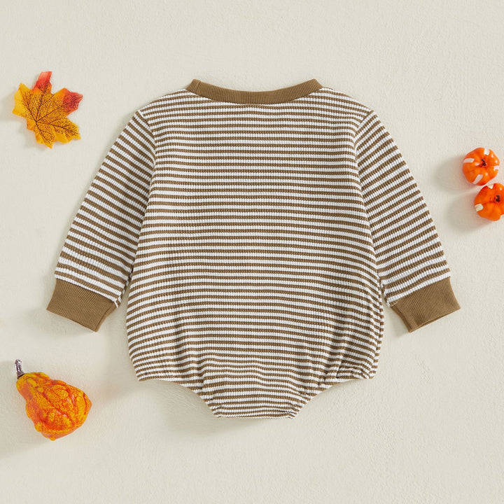 Baby waffle Halloween ghost embroidery sibling romper