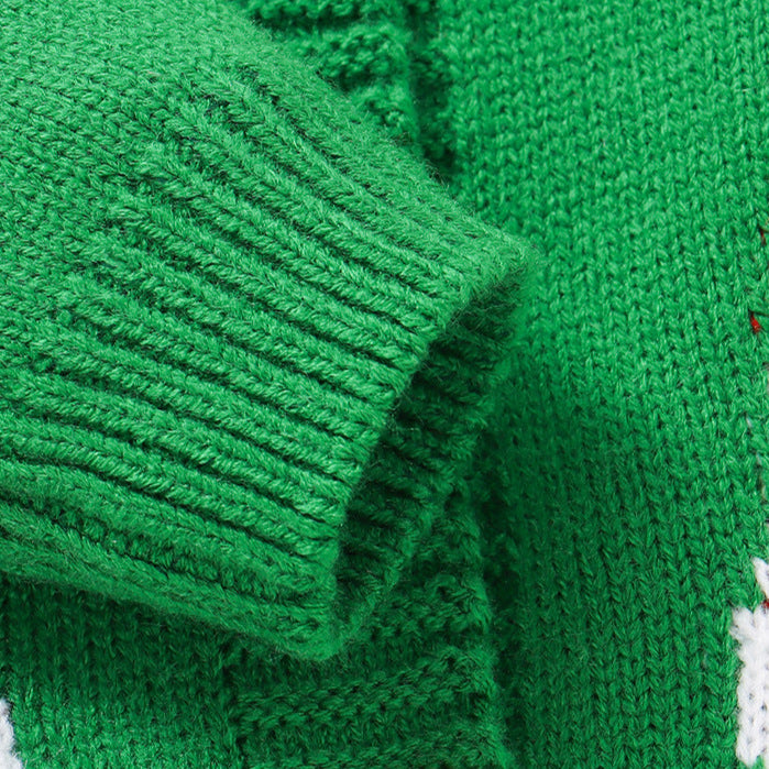 Christmas Santa Claus jacquard knitted sweater cardigan