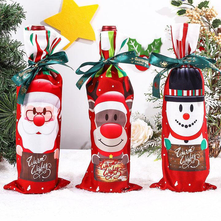 Christmas Wine Bottle Cover holiday creative decoration
