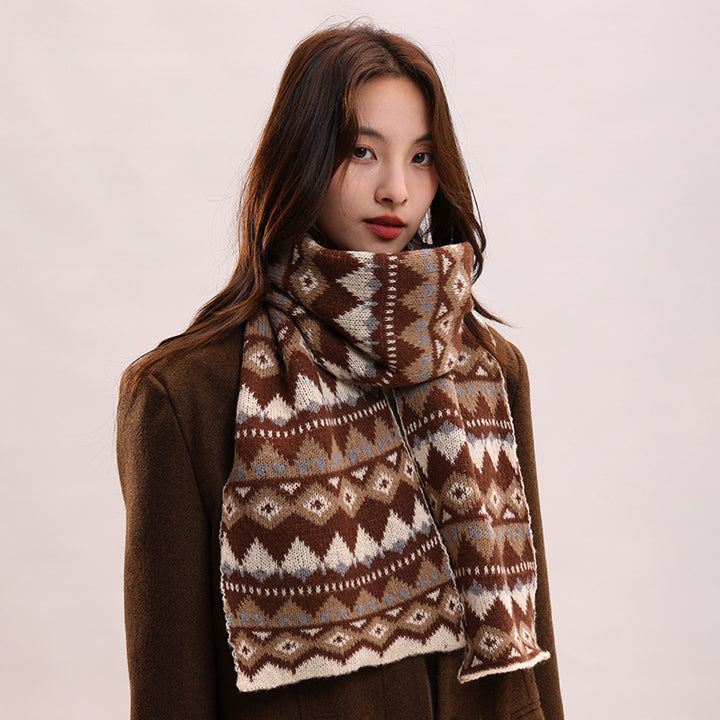 Classic retro jacquard warm windproof  scarf