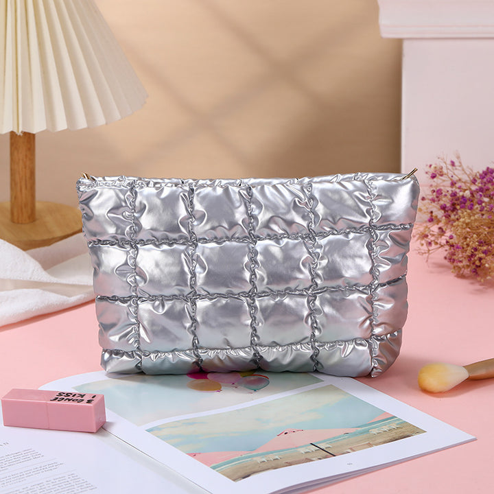 Puffer cosmetic bag small toiletry zipper bag