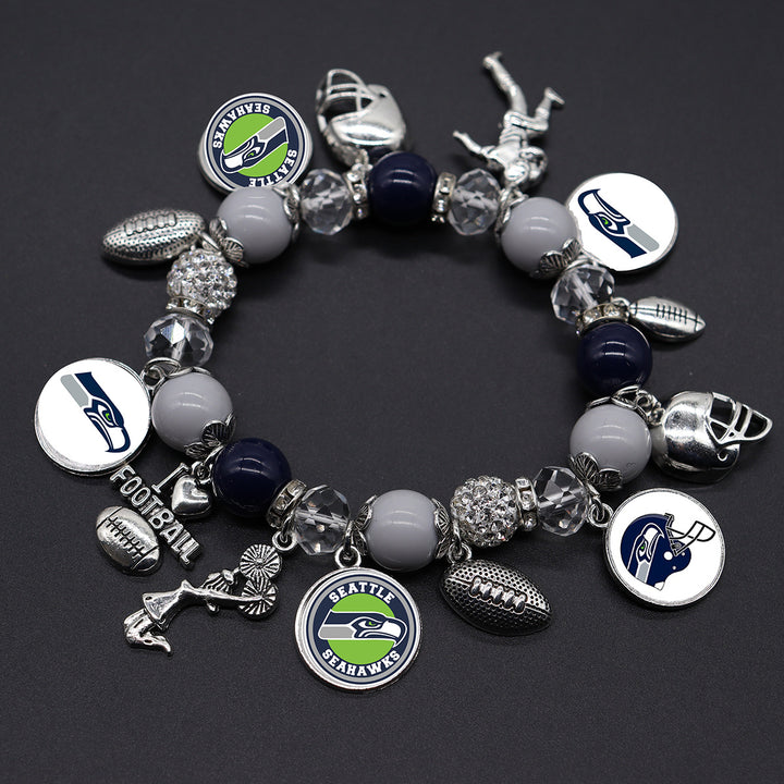 Football Game Day Alloy pendant beaded bracelets