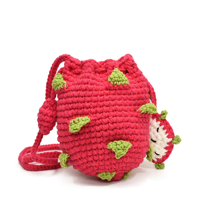Handmade crochet Pitaya crossbody bag cute mini fruit handbag