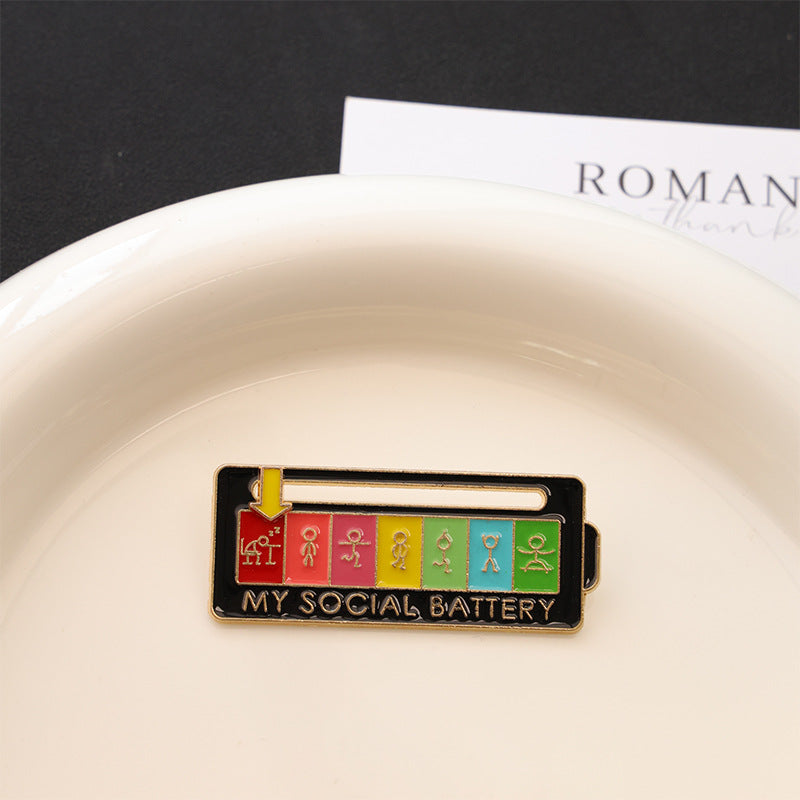 Mood Conversion Energy Brooch Sliding Social Power Metal Badge