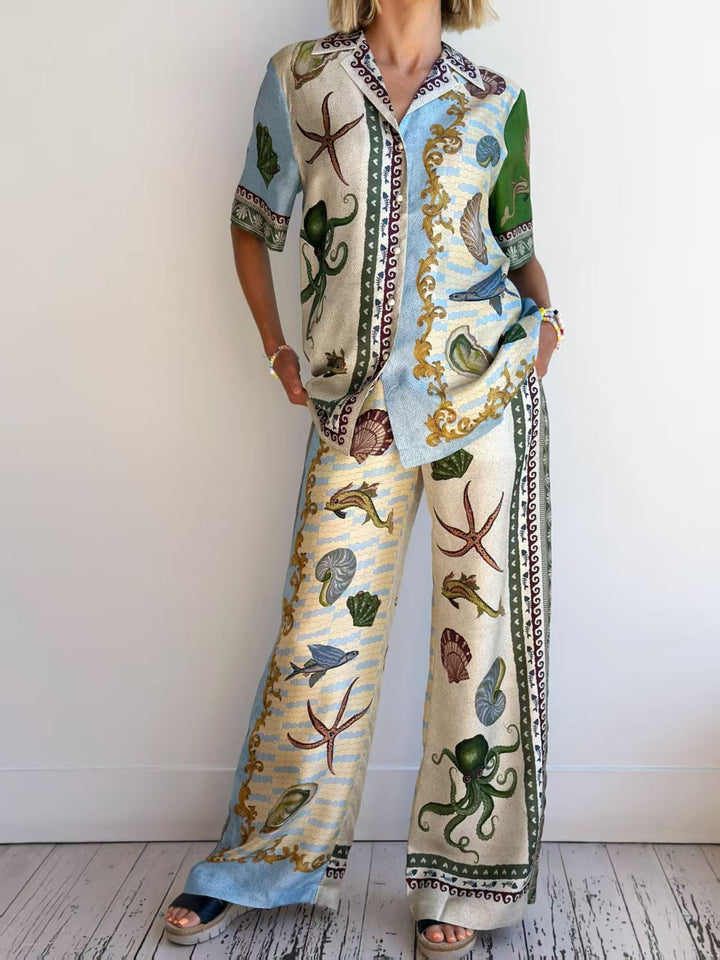 Deep Sea Dreaming Short Sleeve Shirt&pant set