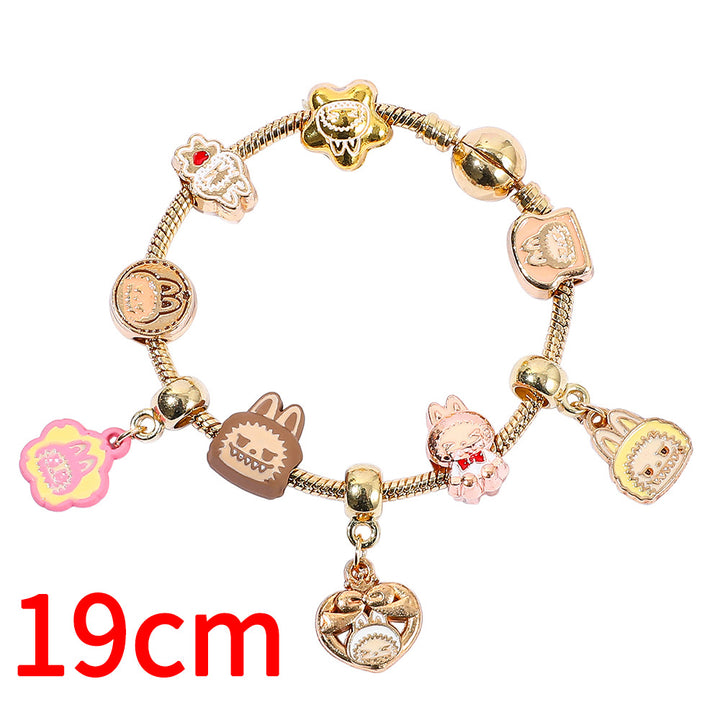 Labubu bracelet pendant beaded alloy bracelet