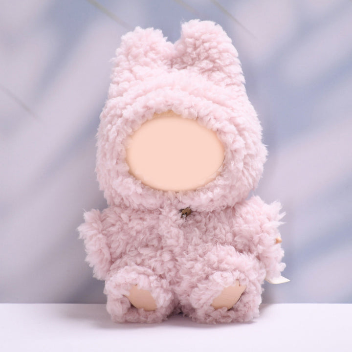 Pink furry Plush jumpsuit for labubu