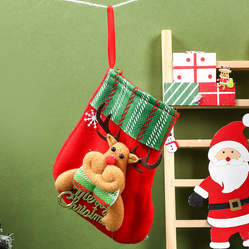 Christmas socks decoration small Christmas Santa Claus gift bag