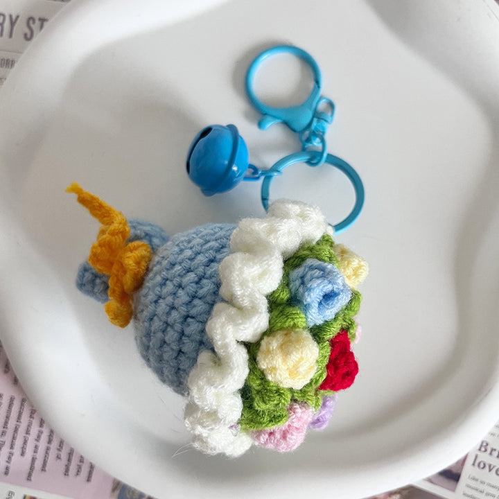 Valentine's Creative hand-woven rose bouquet bag charm gift