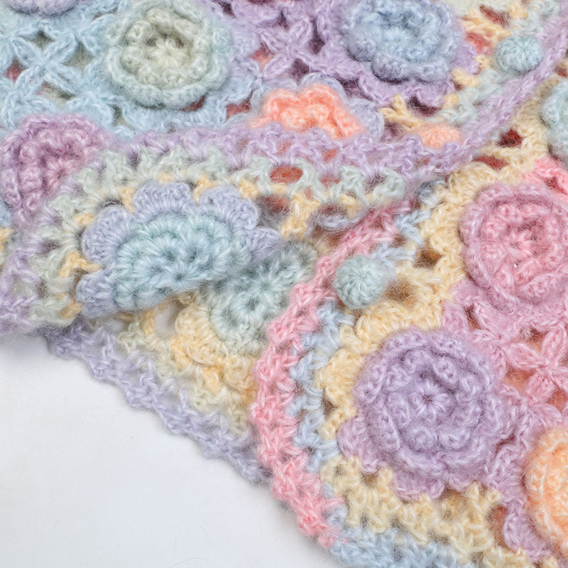Hand-crocheted hollow sweet flowers knitted cardigan for women