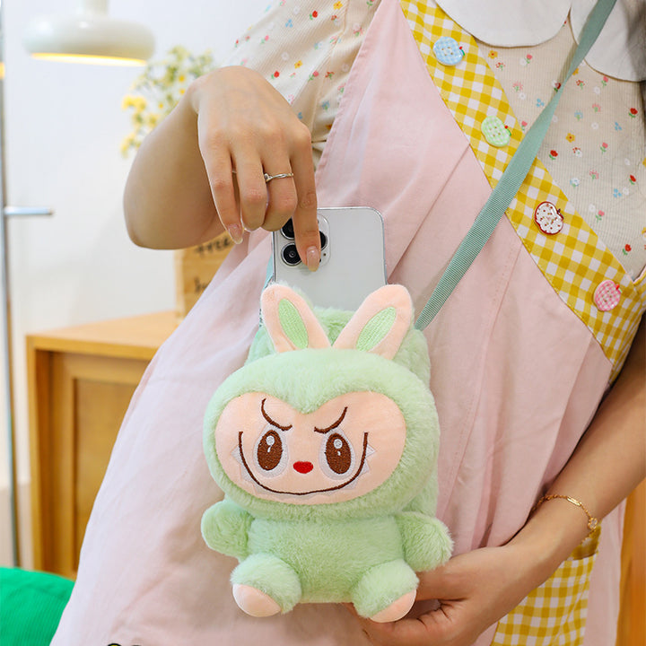 Labubu doll plush small bag cartoon labubu mobile phone bag