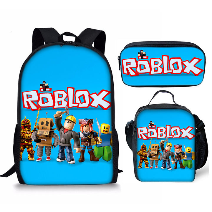 Roblox theme schoolbag students backpack 3pcs set
