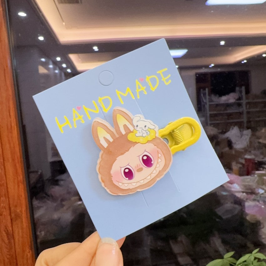 Labubu cartoon hollow duckbill hair clip