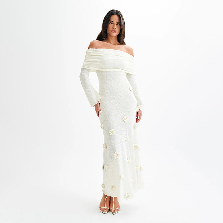 Flower knitted Beach dress swimsuit cover up