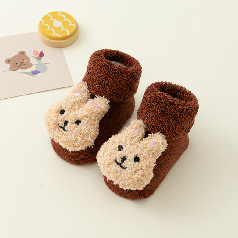 Newborn baby non-slip Terry plush socks