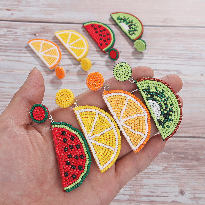 Summer fruit rice bead earrings vacation earrings
