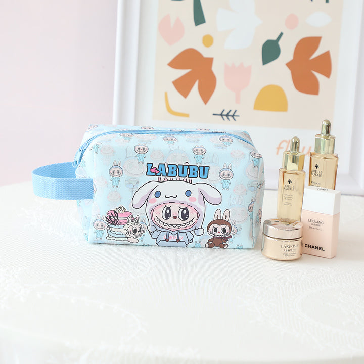 Labubu cute cartoon PU large capacity cosmetic bag