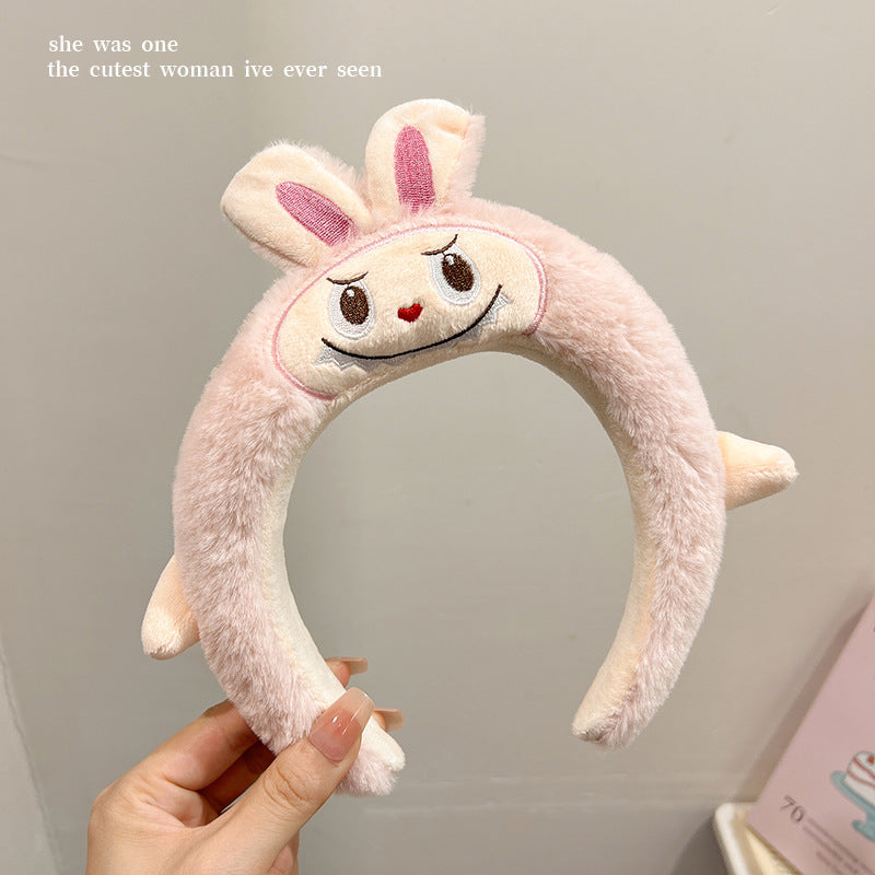 Cute cartoon labubu headband SPA headband