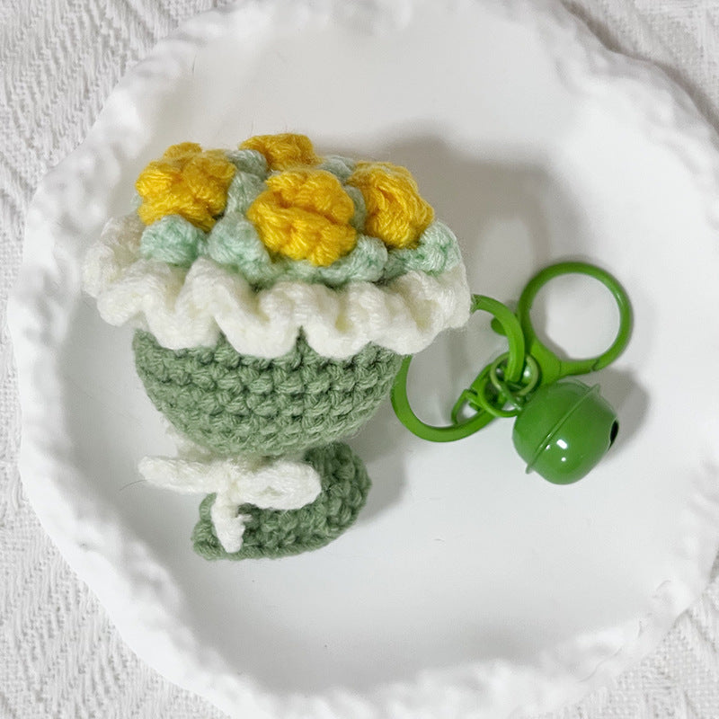 Valentine's Creative hand-woven rose bouquet bag charm gift