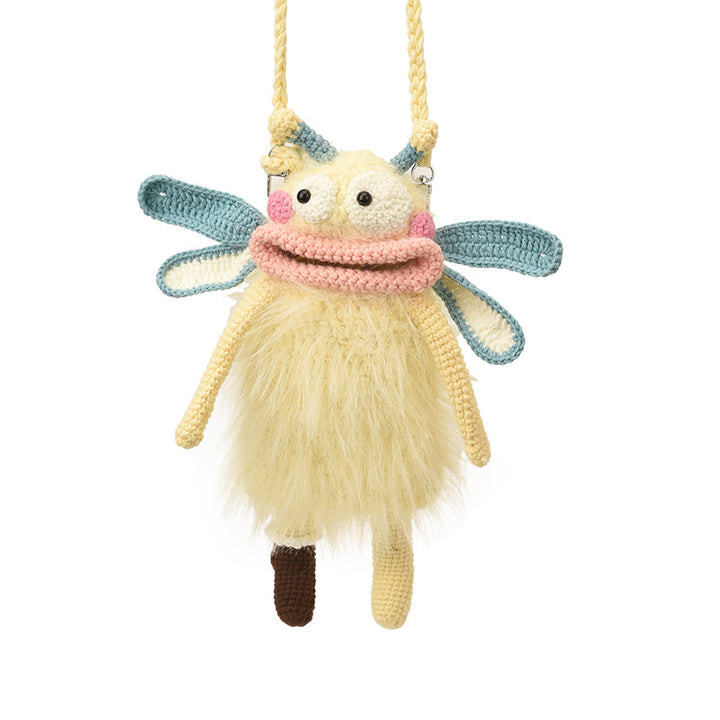 Crochet Big Mouth Elf crossbody Bag Handmade Mini Purse