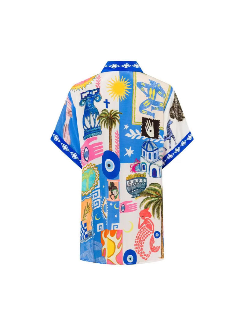 Summer Graffiti Vacation Shorts Set for seaside