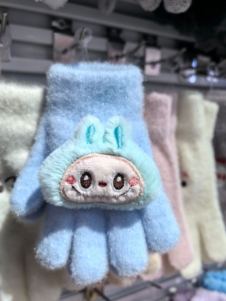 Labubu Five-finger warm knitted gloves for kids