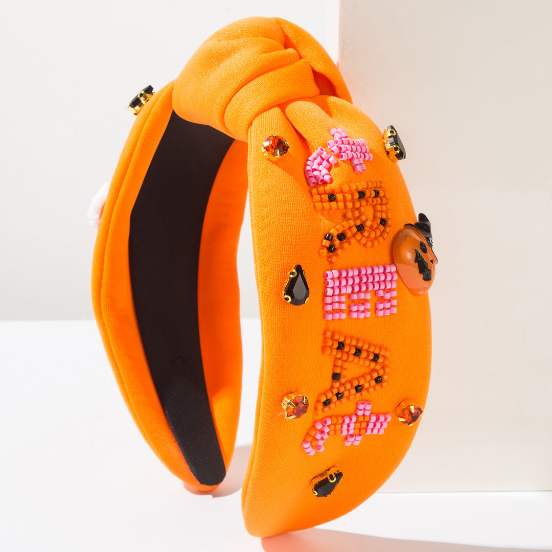 Diamond Rice Bead Ghost Pumpkin headband for Halloween