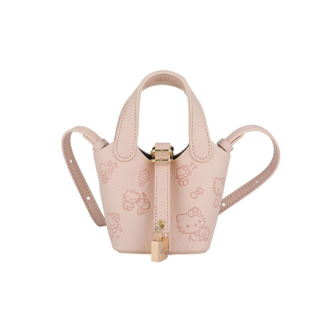 Girls Mini Bucket bag with Cute Kitten Print