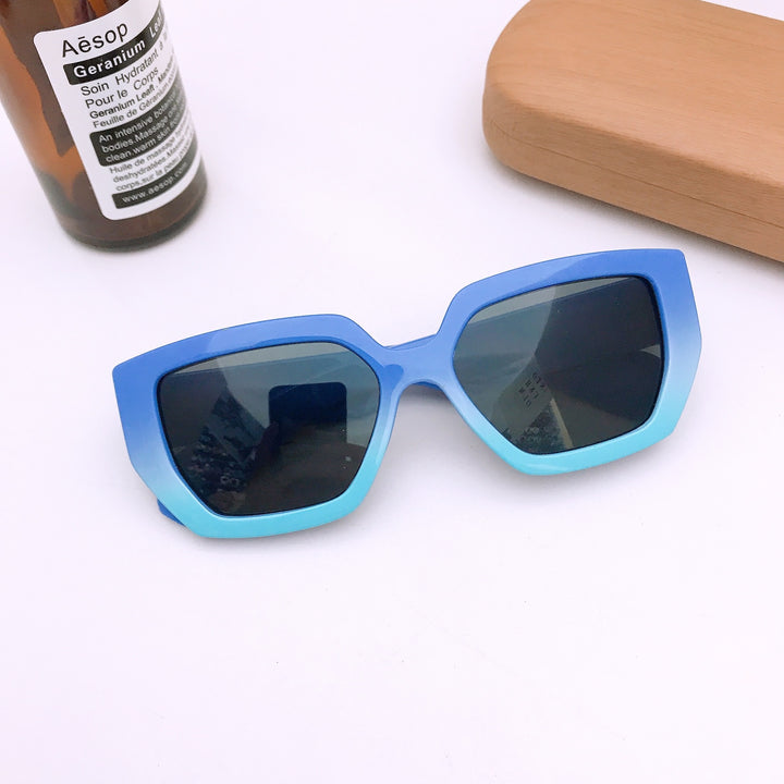 Gradient color square frame cool kids sunglasses