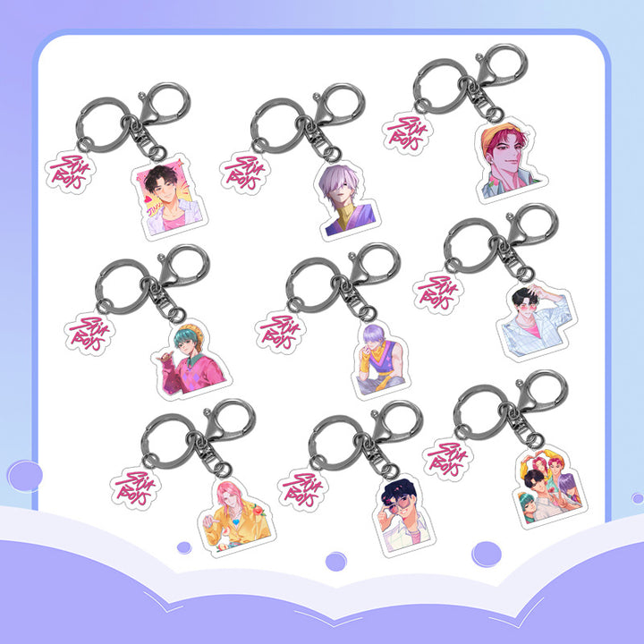 Kpop Demon Hunters Saja boys acrylic mini keychain