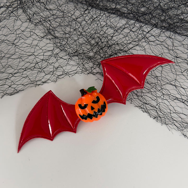 Halloween dark magic devil bat wings hair clip