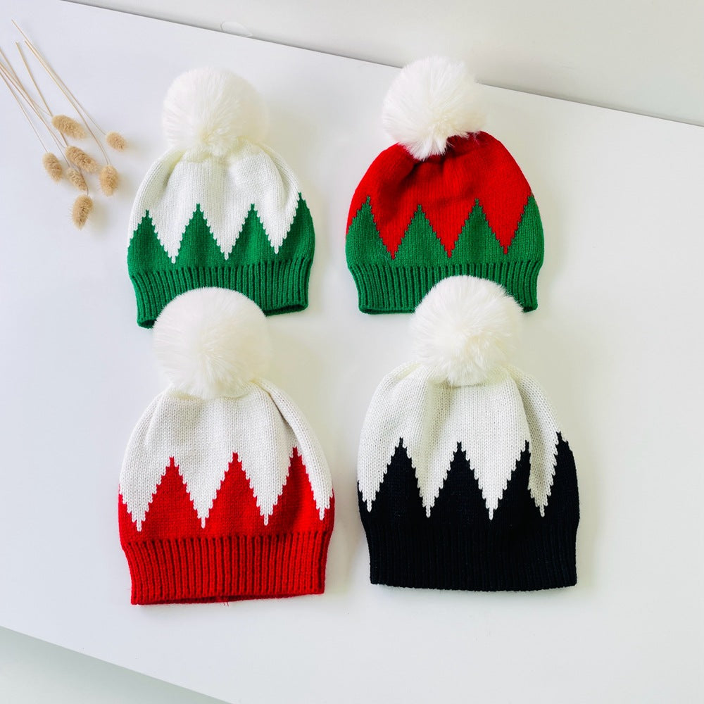 Baby Christmas knitted hat jacquard beanie