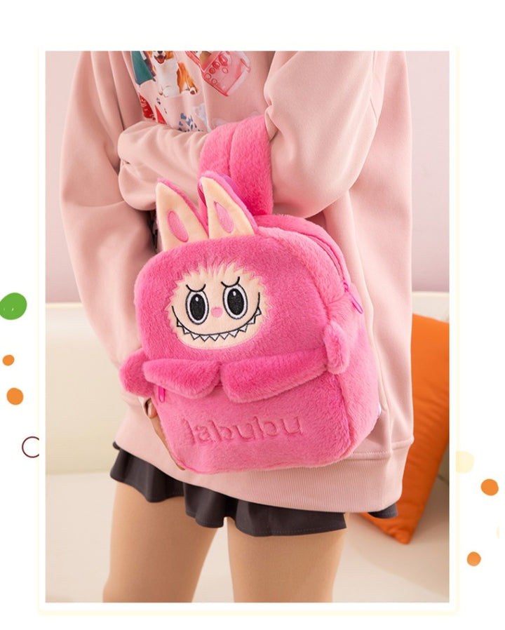 Cartoon labubu furry backpack children's plush backpack