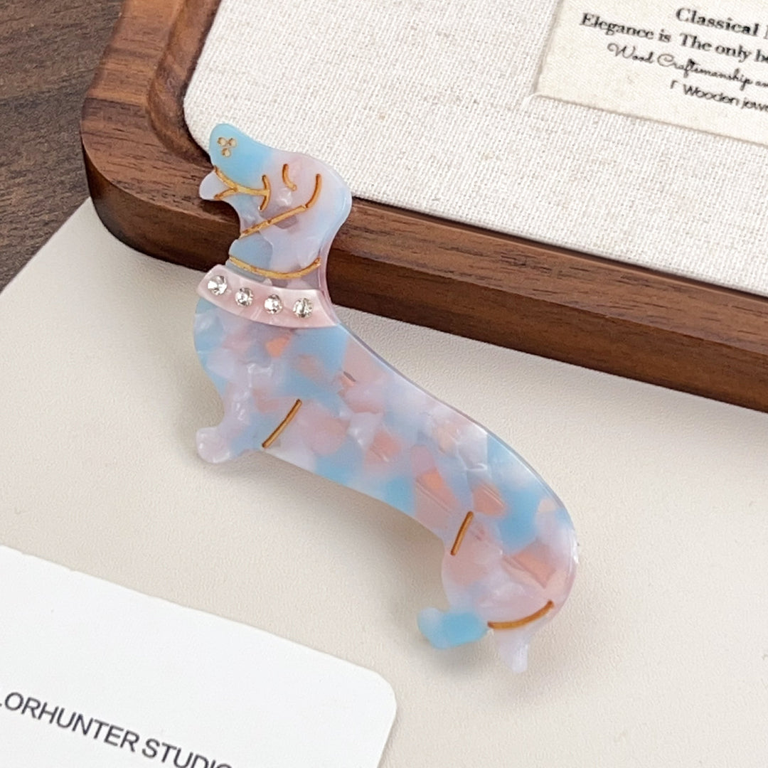 Cute cartoon dachshund hair claw clip Childish hair clip