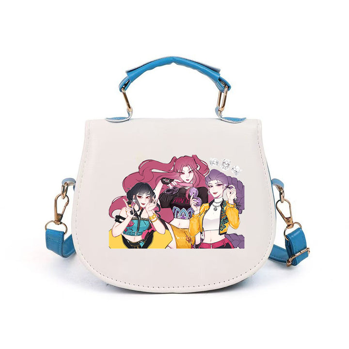 Kpop Demon Hunter small PU handbag shoulder bag-blue