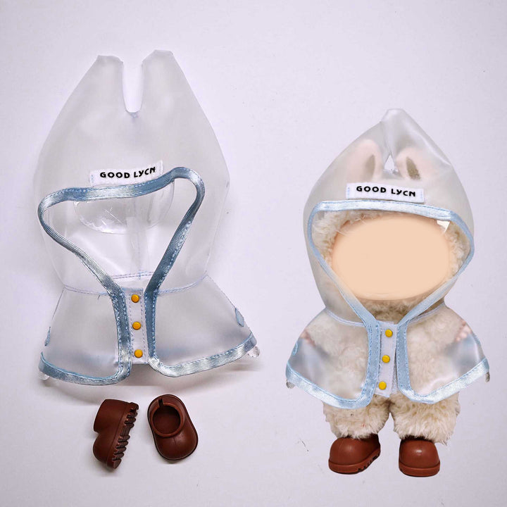 Labubu transparent raincoat&rain boots 2pcs set