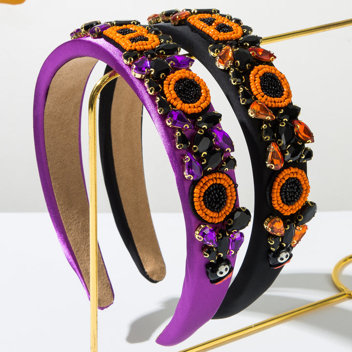 BOO Diamond Rice Bead headband for Halloween