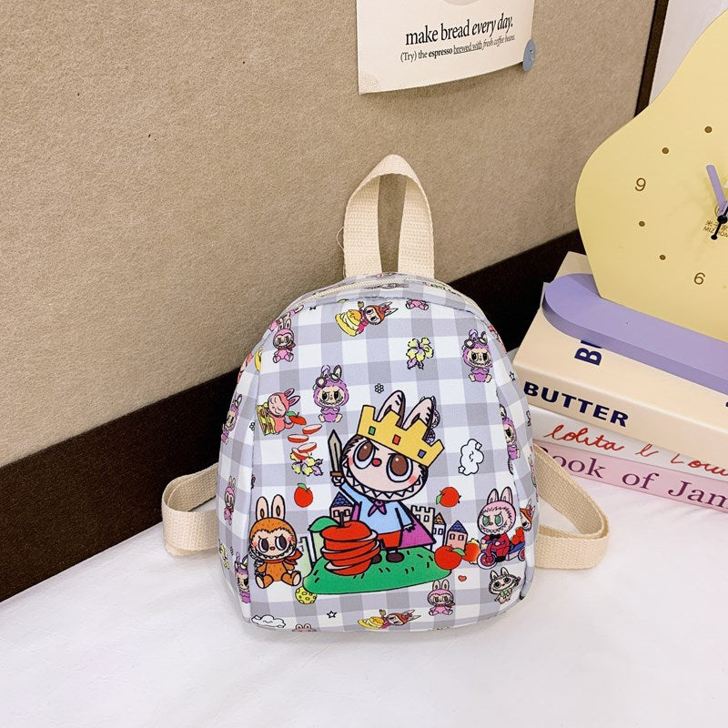 Cute children's kindergarten schoolbags with labubu printed