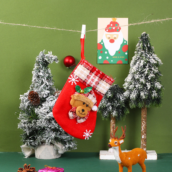 Christmas socks decoration small Christmas Santa Claus gift bag