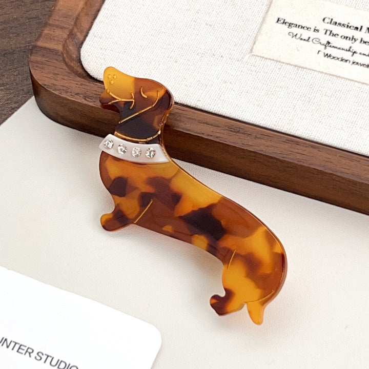 Cute cartoon dachshund hair claw clip Childish hair clip