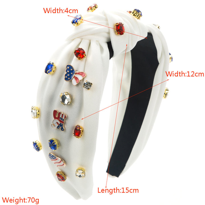 Butterfly American flag deco wild Headband for 4th of July